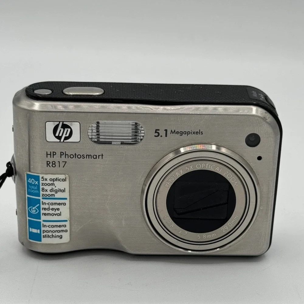 HP Photosmart R817 Digital Camera 5.1MP Pentax 5x Optical Zoom Silver Digicam